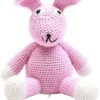 NatureZOO Gehäkelte Spieluhr, Hellrosa Kaninchen