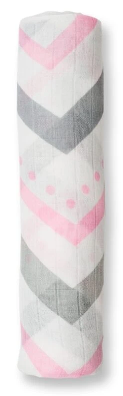 Lulujo Bambus Muslin Swaddle Mulltuch - Pink Chevron 9 Lulujo Bambus Muslin Swaddle Mulltuch - Pink Chevron -Bambino Store 17834 2