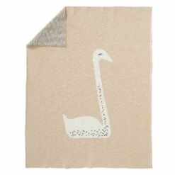 Fresk Gestrickte Decke 100x150 - Schwan