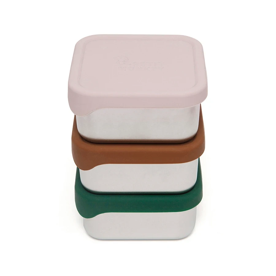 Petit Monkey Edelstahl Lunch Box Mit Silikon Deckel, Mae Pine Green 6 Petit Monkey Edelstahl Lunch Box Mit Silikon Deckel, Mae Pine Green – Bild 4