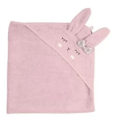 Kikadu Kapuzenbadetuch Hase, Rosé