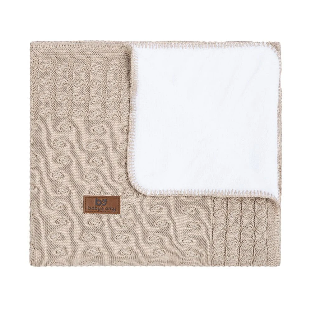 Baby's Only Babydecke Teddyfutter, Cable Beige