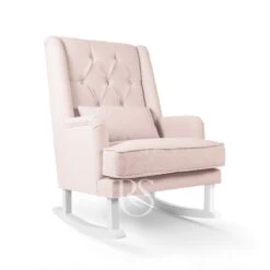 Rocking Seats Schaukelstuhl Crystal Royal Rocker, Blush Rosa & Weißes Holz
