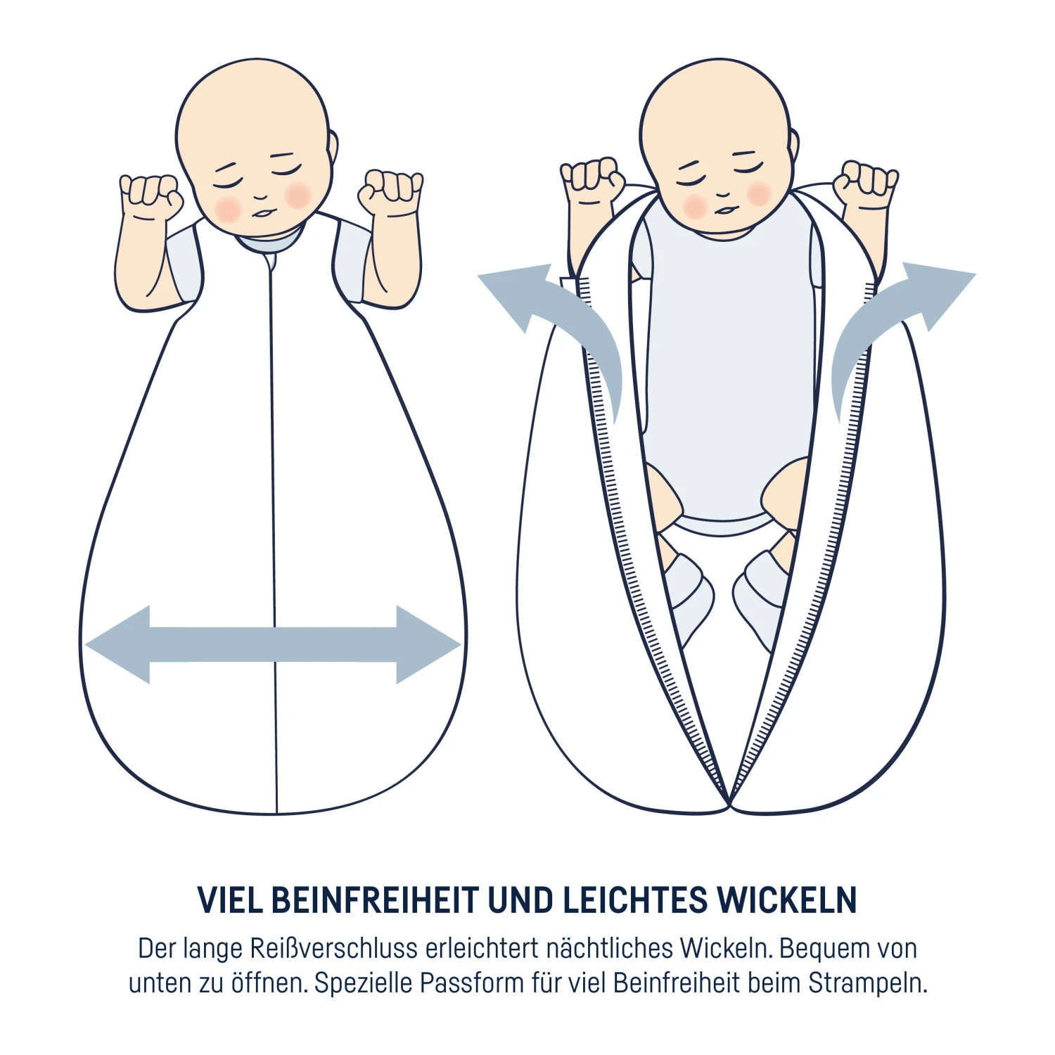 Julius Zöllner Sommerschlafsack Musselin 62, Dusty Rose 7 Julius Zöllner Sommerschlafsack Musselin 62, Dusty Rose – Bild 5