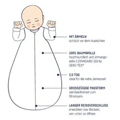 Julius Zöllner Winterschlafsack Jersey 86, Tiny Squares Greenery 12 Julius Zöllner Winterschlafsack Jersey 86, Tiny Squares Greenery -Bambino Store 34037 3