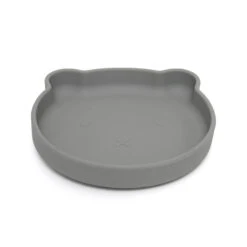 Petit Monkey Silikon Teller Mit Saugknopf Bär, Pewter Green -Bambino Store 36341 1