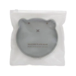 Petit Monkey Silikon Teller Mit Saugknopf Bär, Pewter Green -Bambino Store 36341 3