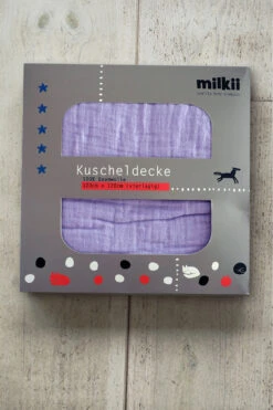 Milkii Kuscheldecke Aus 100% Musselin-Baumwolle, Lila Nebel