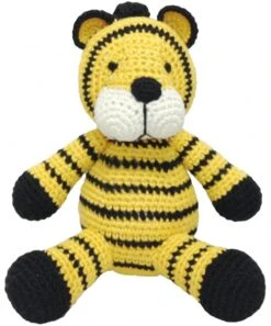 NatureZOO Gehäkelte Spieluhr, Gelber Tiger