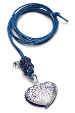 Proud MaMa Halskette, Murano Herz, Blau